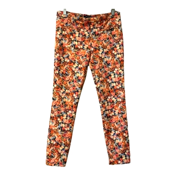 💐ZARA WOMEN Floral Multi Color ANKLE Pants Size Medium 🏵️ - Picture 8 of 10
